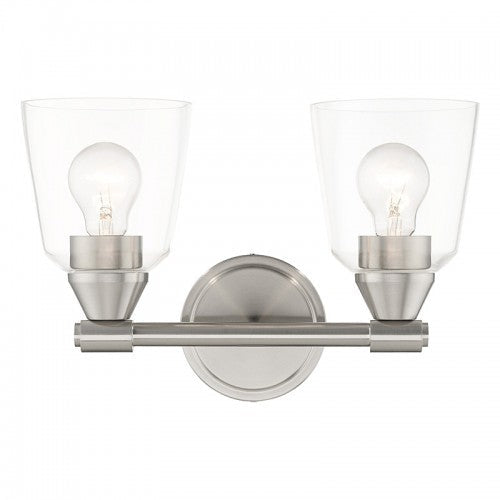 ##Antique Hardware## 2 Light Brushed Nickel Vanity Sconce