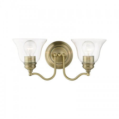 ##Antique Hardware## 2 Light Antique Brass Vanity Sconce