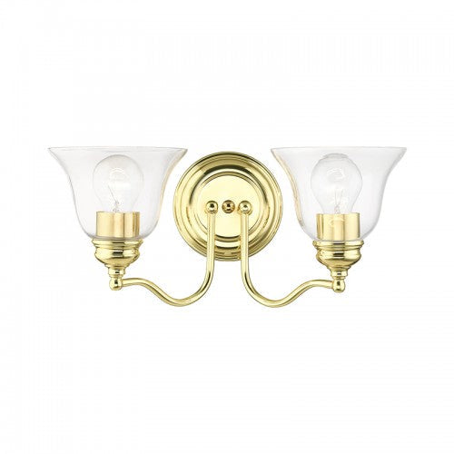 ##Antique Hardware## 2 Light Polished Brass Vanity Sconce