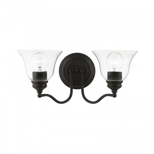 ##Antique Hardware## 2 Light Black Vanity Sconce