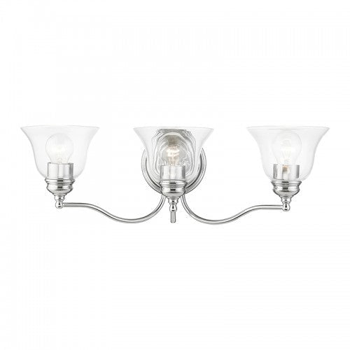 ##Antique Hardware## 3 Light Polished Chrome Vanity Sconce