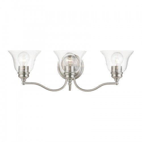 ##Antique Hardware## 3 Light Brushed Nickel Vanity Sconce