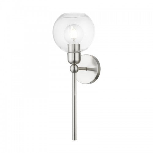 ##Antique Hardware## 1 Light Brushed Nickel Sphere Single Sconce