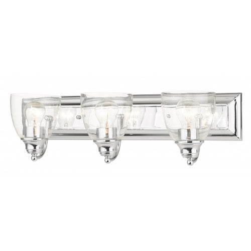 ##Antique Hardware## 3 Light Polished Chrome Vanity Sconce