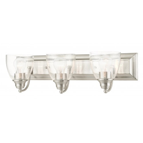 ##Antique Hardware## 3 Light Brushed Nickel Vanity Sconce