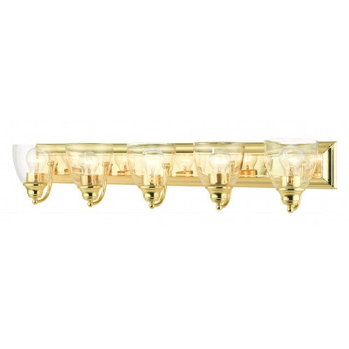 ##Antique Hardware## 5 Light Polished Brass Vanity Sconce