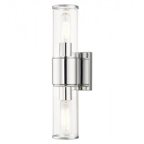 ##Antique Hardware## 2 Light Polished Chrome Vanity Sconce