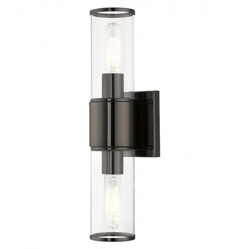 ##Antique Hardware## 2 Light Black Chrome Vanity Sconce