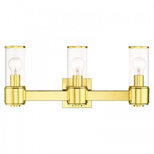 Antique Hardware 3 Light Polished Brass Vanity Sconce Wall Sconce