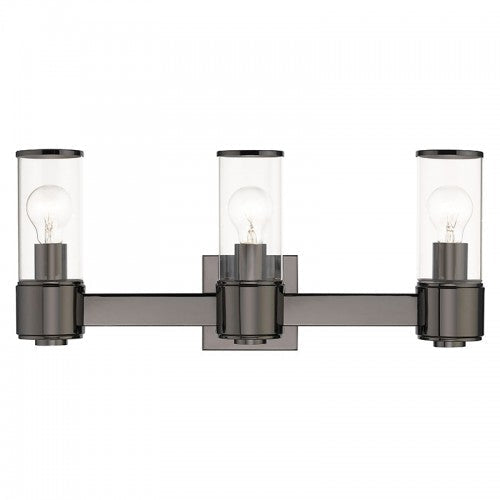 ##Antique Hardware## 3 Light Black Chrome Vanity Sconce