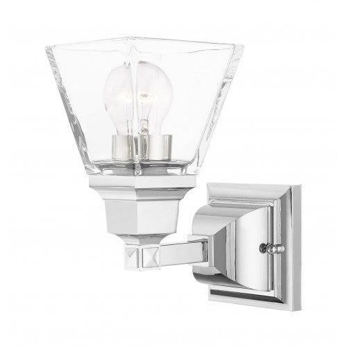 ##Antique Hardware## 1 Light Polished Chrome Wall Sconce