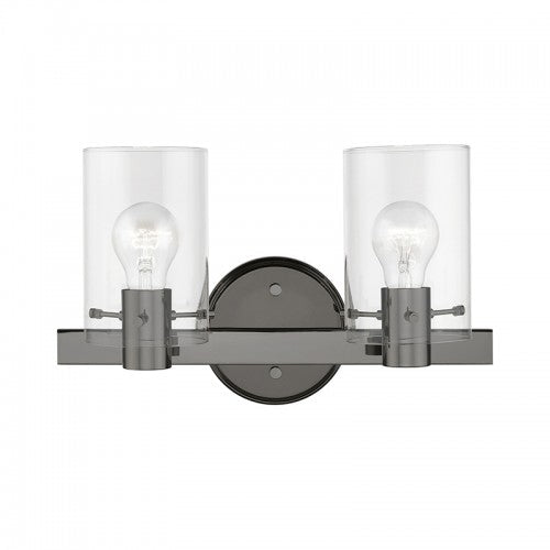 ##Antique Hardware## 2 Light Black Chrome Vanity Sconce