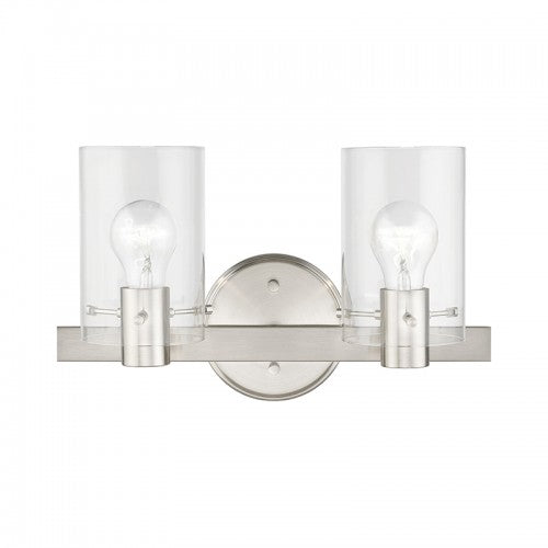 Antique Hardware 2 Light Brushed Nickel Vanity Sconce Wall Sconce