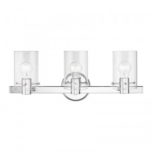 Antique Hardware 3 Light Polished Chrome Vanity Sconce Wall Sconce
