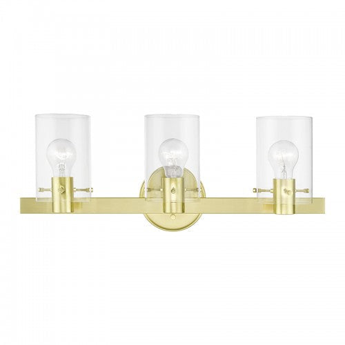 ##Antique Hardware## 3 Light Satin Brass Vanity Sconce