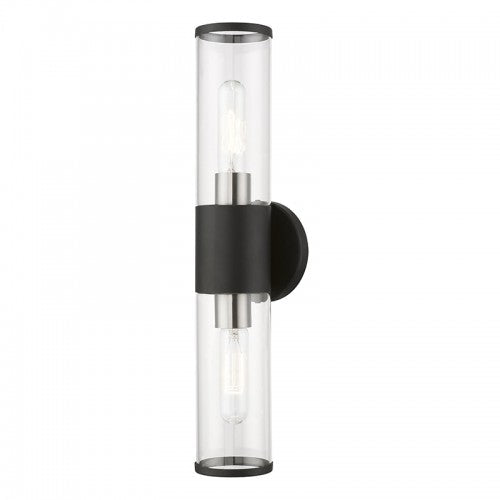 ##Antique Hardware## 2 Light Black ADA Vanity Sconce