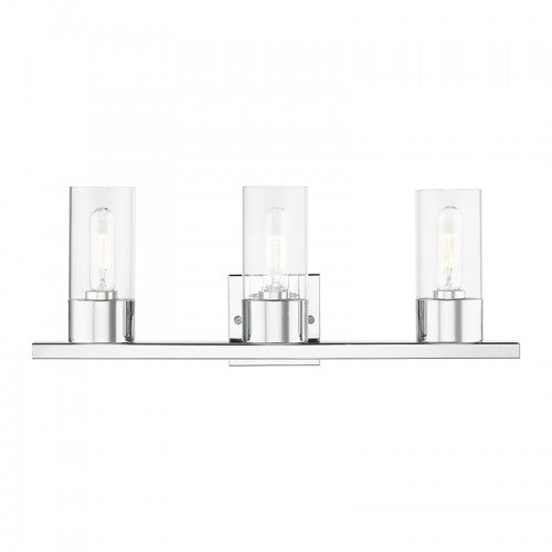 ##Antique Hardware## 3 Light Polished Chrome Vanity Sconce