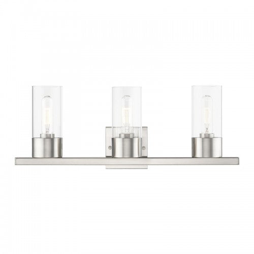 ##Antique Hardware## 3 Light Brushed Nickel Vanity Sconce