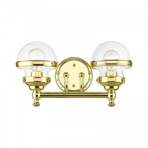 Antique Hardware 2 Light Polished Brass Vanity Sconce Wall Sconce