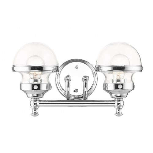 ##Antique Hardware## 2 Light Polished Chrome Bath Vanity