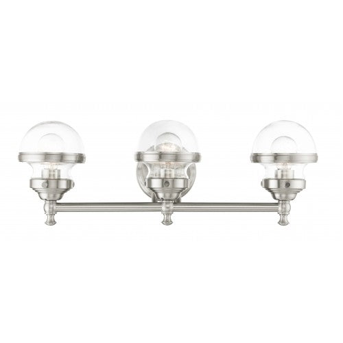 ##Antique Hardware## 3 Light Brushed Nickel Bath Vanity
