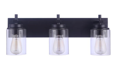 ##Antique Hardware## Reeves 3 Light Vanity in Flat Black