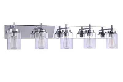 ##Antique Hardware## Reeves 5 Light Vanity in Chrome