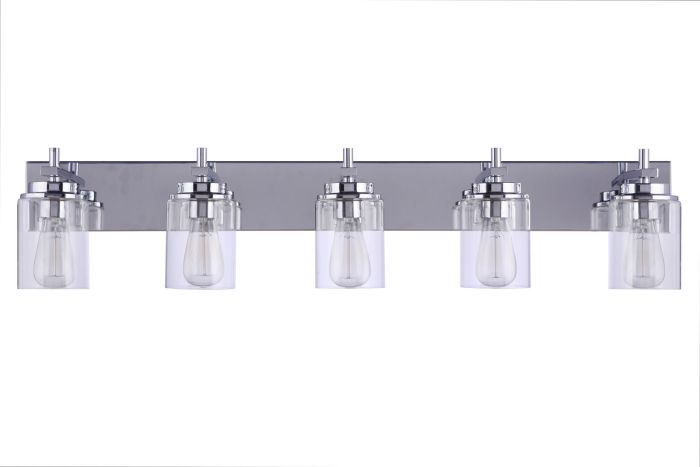 ##Antique Hardware## Reeves 5 Light Vanity in Chrome