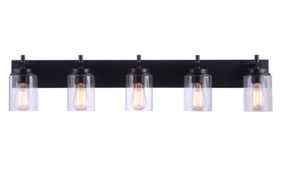 ##Antique Hardware## Reeves 5 Light Vanity in Flat Black