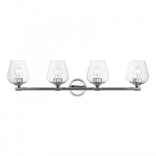 ##Antique Hardware## 4 Light Polished Chrome Vanity Sconce
