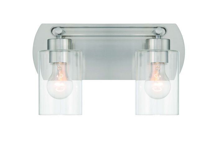 ##Antique Hardware## Hendrix 2 Light Vanity in Brushed Polished Nickel