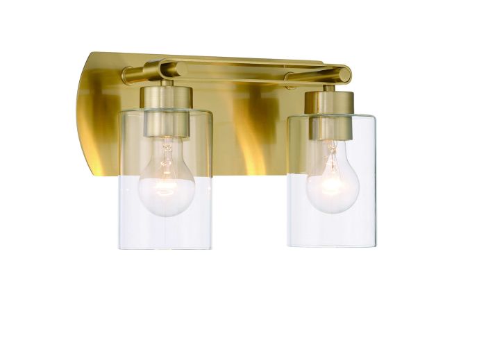 ##Antique Hardware## Hendrix 2 Light Vanity in Satin Brass