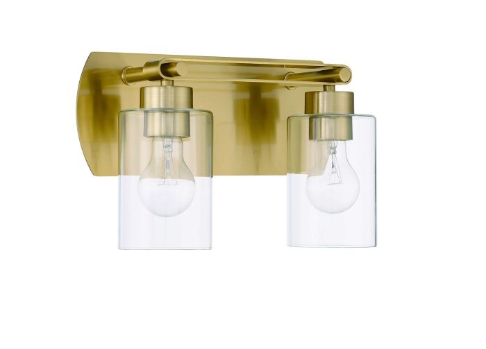 ##Antique Hardware## Hendrix 2 Light Vanity in Satin Brass