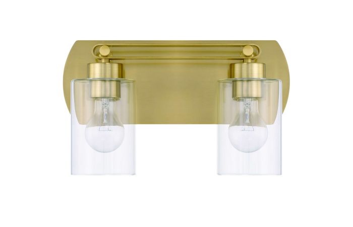 ##Antique Hardware## Hendrix 2 Light Vanity in Satin Brass