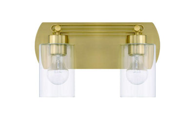 ##Antique Hardware## Hendrix 2 Light Vanity in Satin Brass