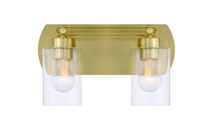 ##Antique Hardware## Hendrix 2 Light Vanity in Satin Brass