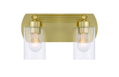 ##Antique Hardware## Hendrix 2 Light Vanity in Satin Brass