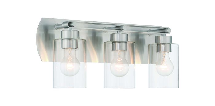 ##Antique Hardware## Hendrix 3 Light Vanity in Brushed Polished Nickel