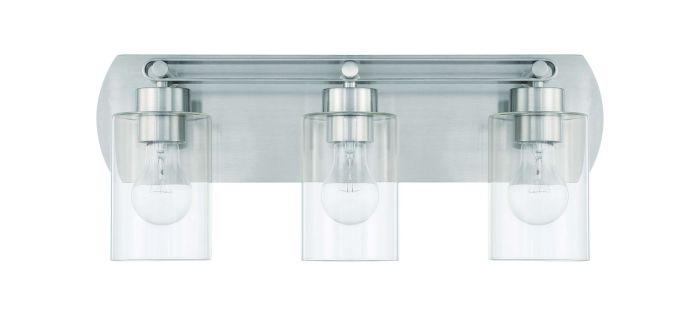 ##Antique Hardware## Hendrix 3 Light Vanity in Brushed Polished Nickel