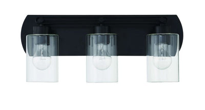 ##Antique Hardware## Hendrix 3 Light Vanity in Flat Black