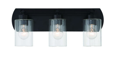 ##Antique Hardware## Hendrix 3 Light Vanity in Flat Black