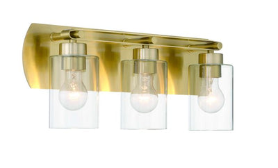 ##Antique Hardware## Hendrix 3 Light Vanity in Satin Brass