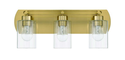 ##Antique Hardware## Hendrix 3 Light Vanity in Satin Brass