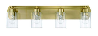 ##Antique Hardware## Hendrix 4 Light Vanity in Satin Brass