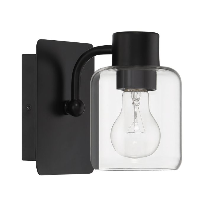 ##Antique Hardware## Rori 1 Light Wall Sconce in Flat Black