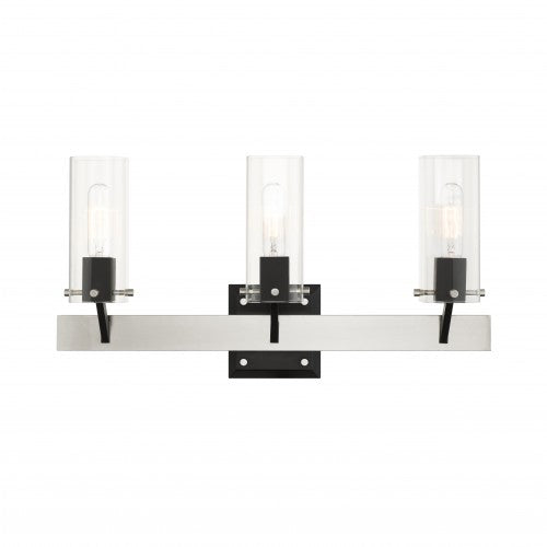 ##Antique Hardware## 3 Light Brushed Nickel Vanity Sconce