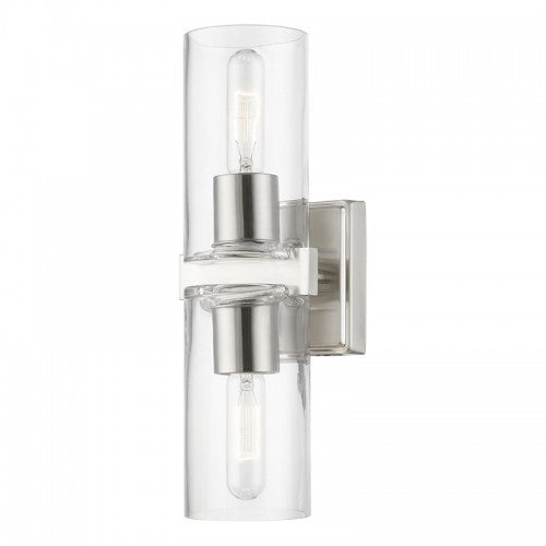 ##Antique Hardware## 2 Light Brushed Nickel Vanity Sconce