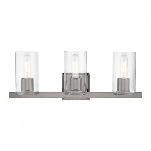 ##Antique Hardware## 3 Light Black Chrome Vanity Sconce