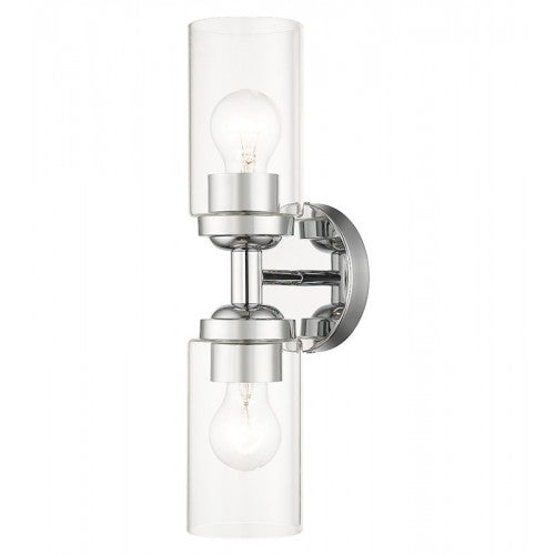 ##Antique Hardware## 2 Light Polished Chrome Vanity Sconce