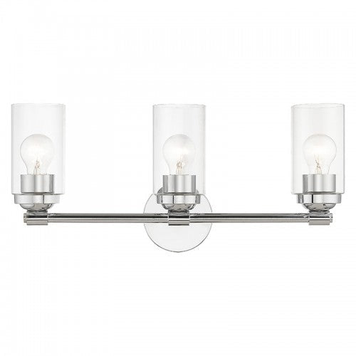 ##Antique Hardware## 3 Light Polished Chrome Vanity Sconce